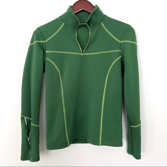 Athleta Tops - Athleta Green Quarter-Zip Pullover